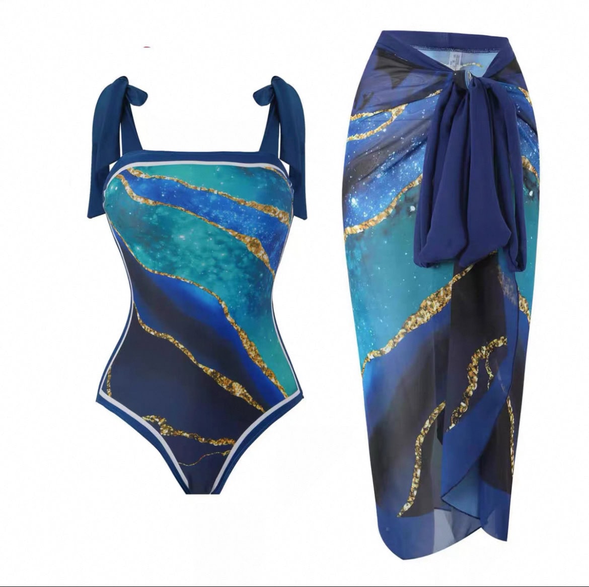 Starry Sky One piece Swimsuit Set
