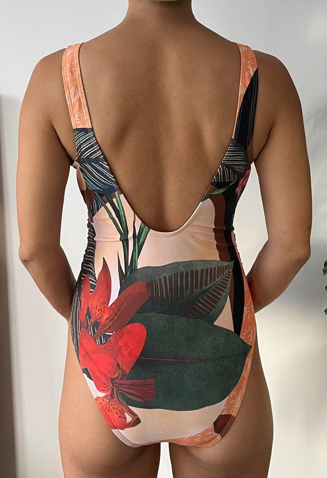 Retro One Piece Swimsuit Set