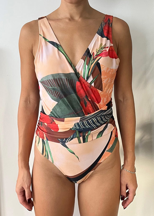 Retro One Piece Swimsuit Set